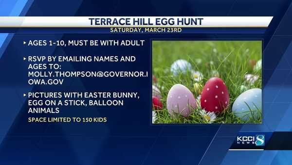 gov. kim reynolds hosting annual easter egg hunt at terrace hill a week early