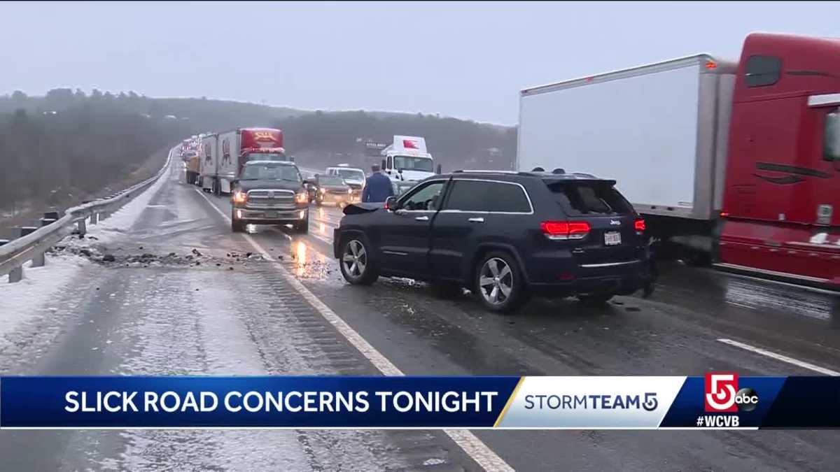 Dozens of crashes reported on slick, icy roads