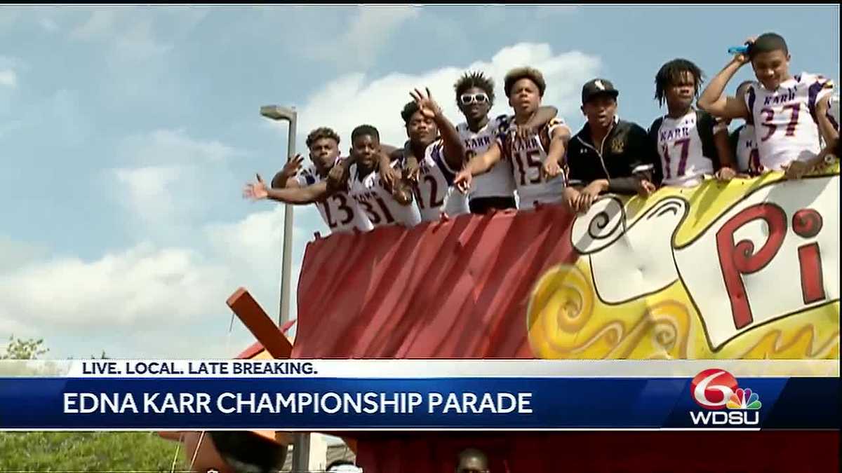 Edna Karr celebrates another football championship with a parade