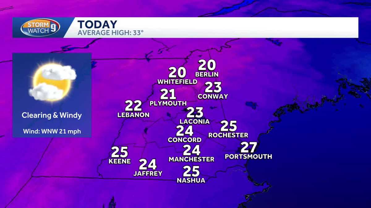 Video: Gusty winds usher in bitter cold air to New Hampshire