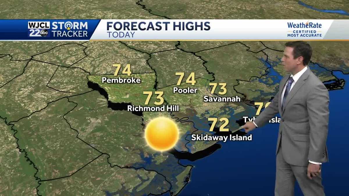 Pleasantly mild today with lots of sun. Eta latest track - WJCL
