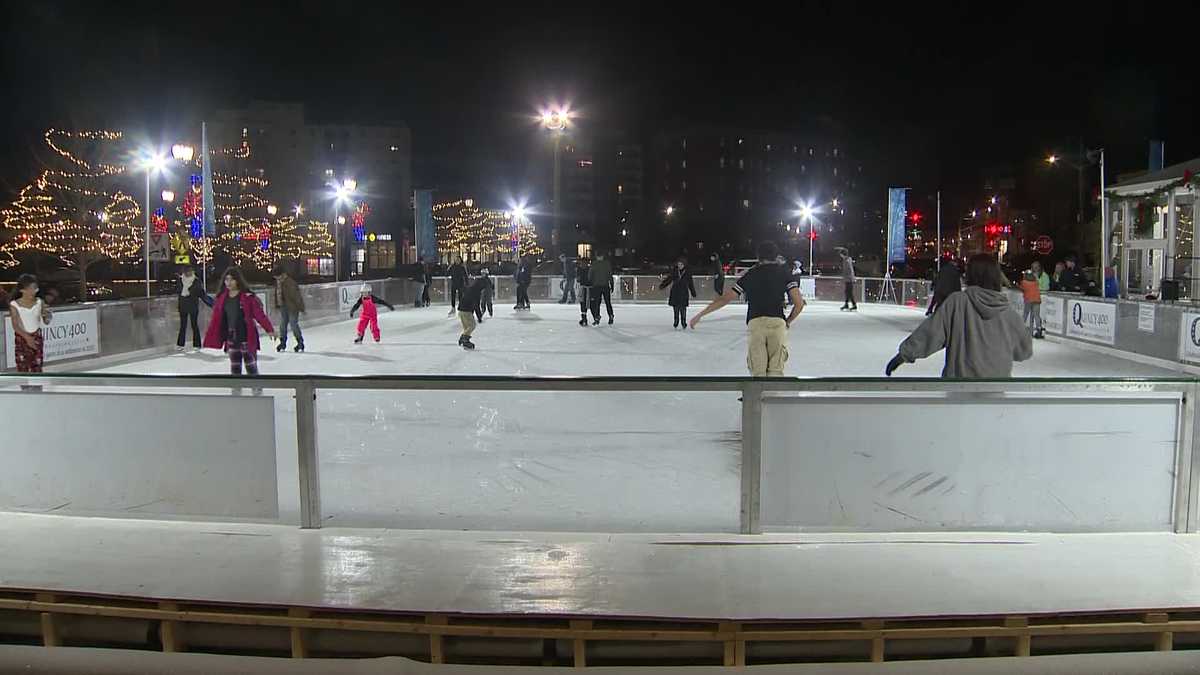 Free skating, free rentals at outdoor rink in Quincy, Mass.