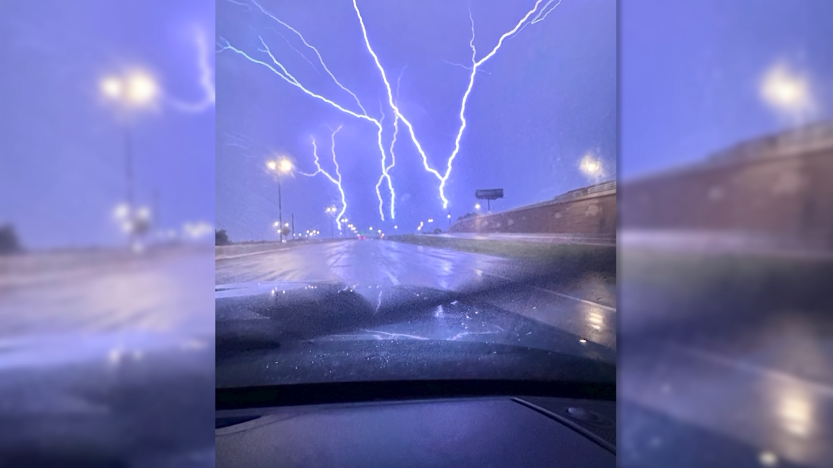 Lightning fills the sky during overnight storms in Oklahoma
