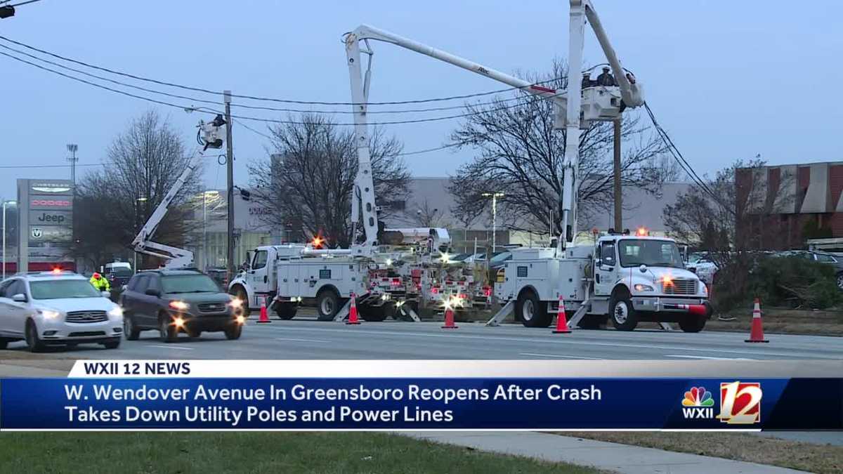 West Wendover Avenue reopens after crash knocks down poles