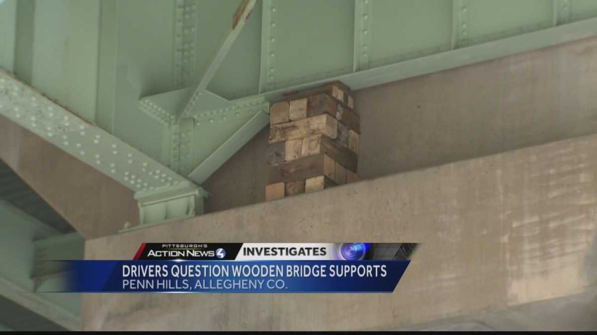 Is it safe? Wooden blocks provide precautionary support for bridges