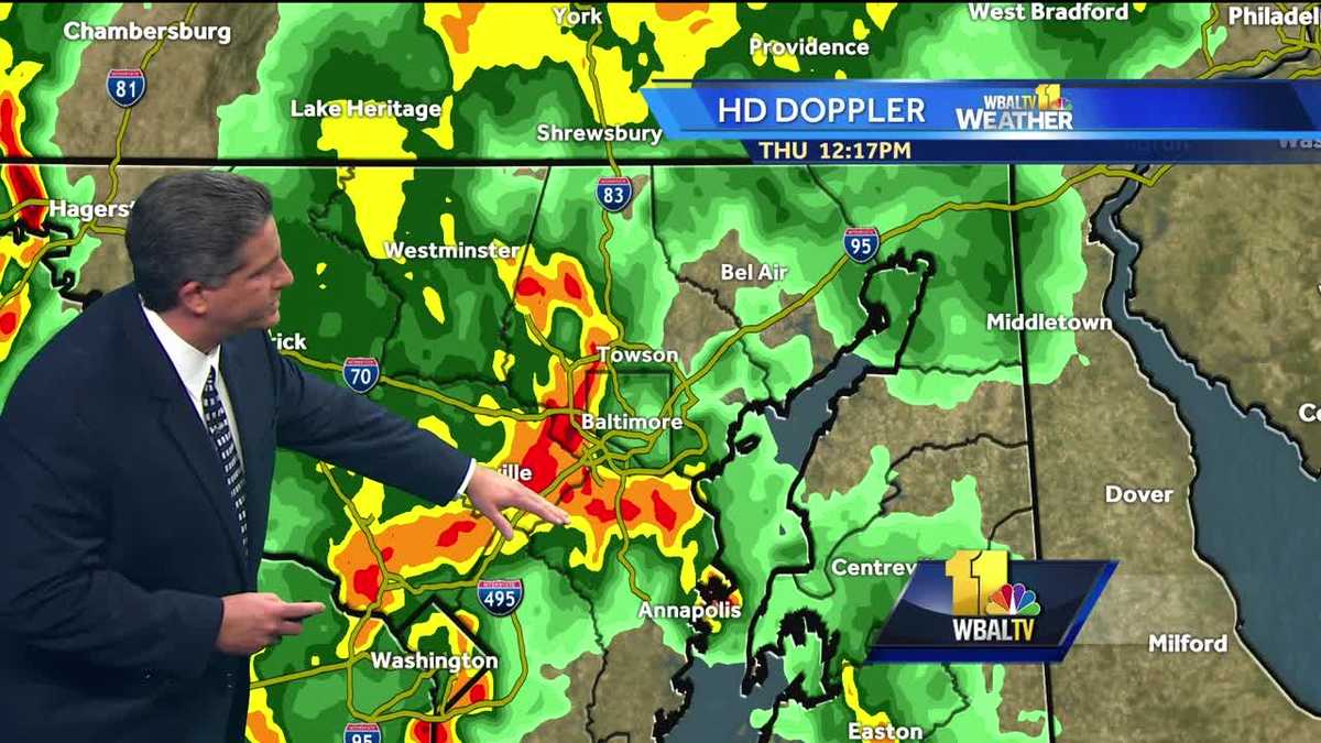 Showers and thunderstorms on Thursday