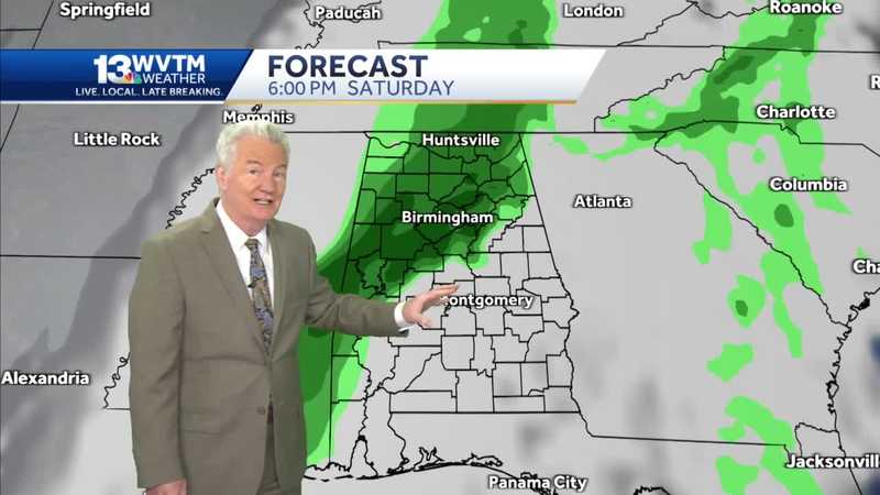 Get ready for some rain! Showers and a few storms expected on Saturday