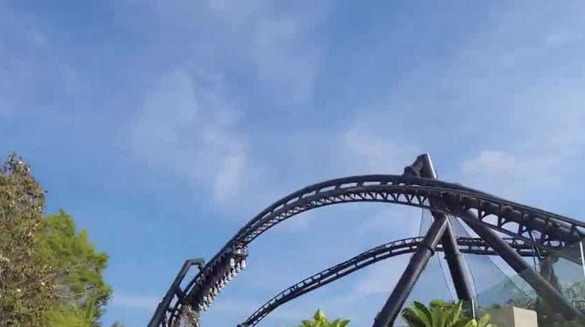 A look inside the 'VelociCoaster' at Universal Orlando Resort