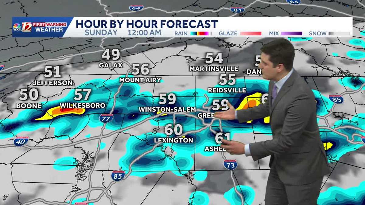 Saturday night rain chance, then a cold snap early next week
