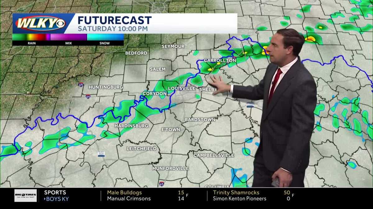 Breezy & warm then a few showers Saturday evening
