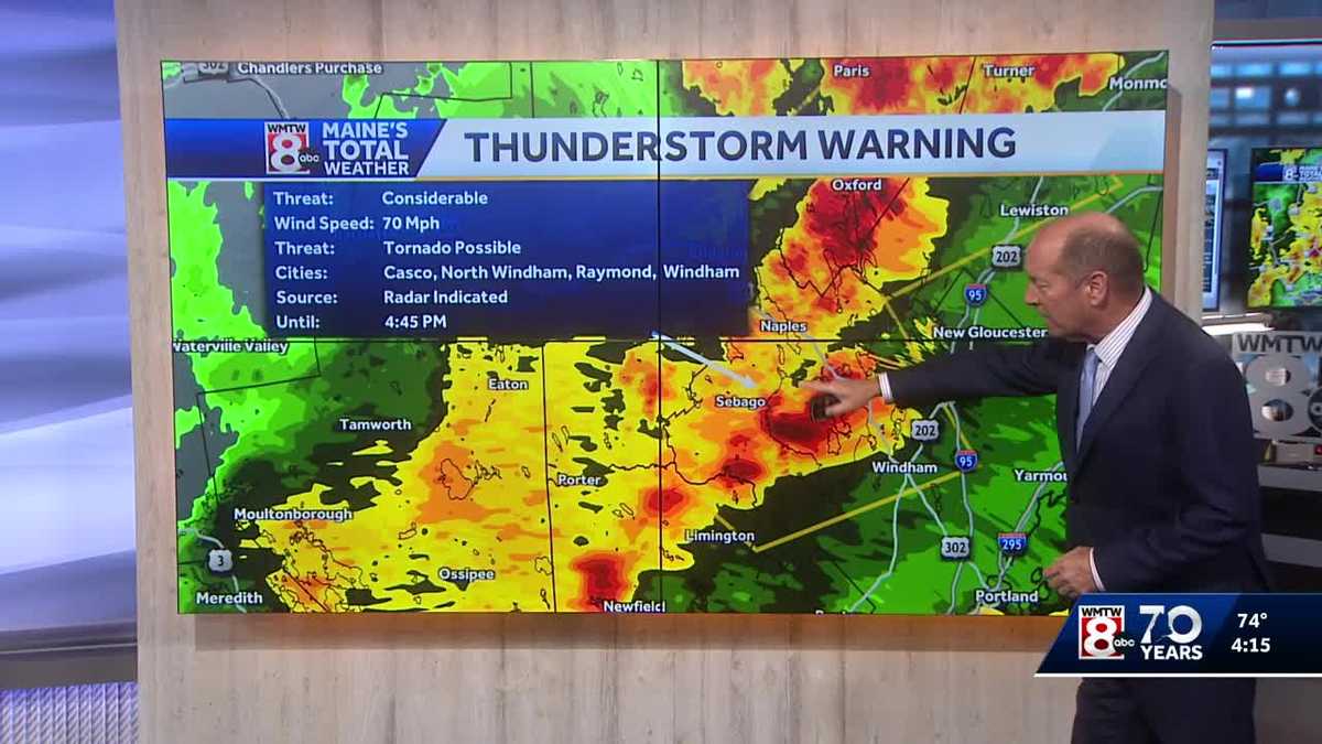 Severe storms move across Maine