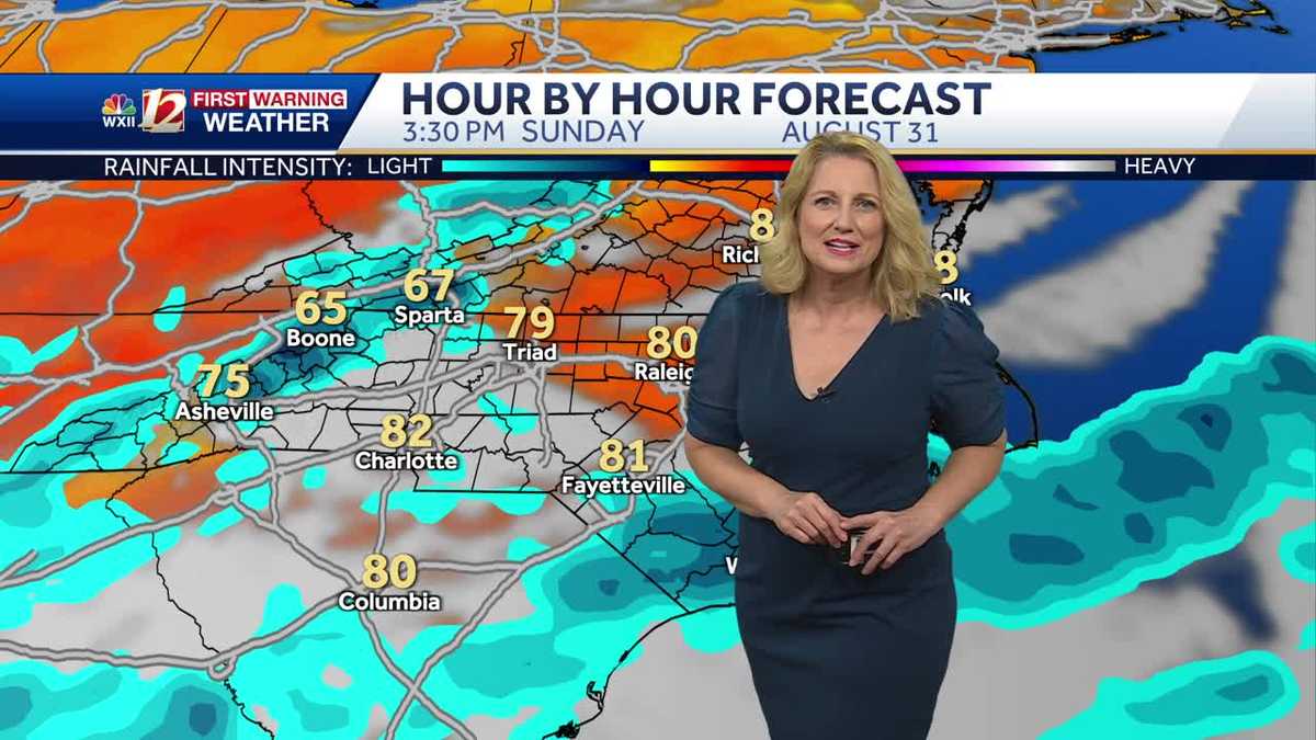 Thursday clouds in North Carolina, warm 80s Friday