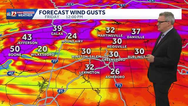 Windy Triad weather begins as rain ends | Get ready for a gusty Friday