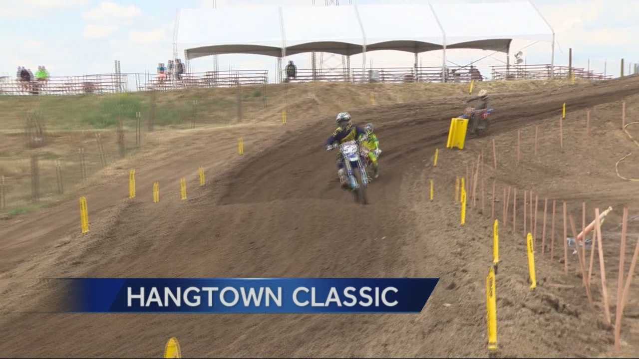 Hanging on at the Hangtown Classic motocross race