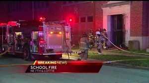 Abandoned school catches fire overnight
