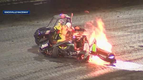 iowa sprint car driver recalls moment of fiery crash at knoxville raceway