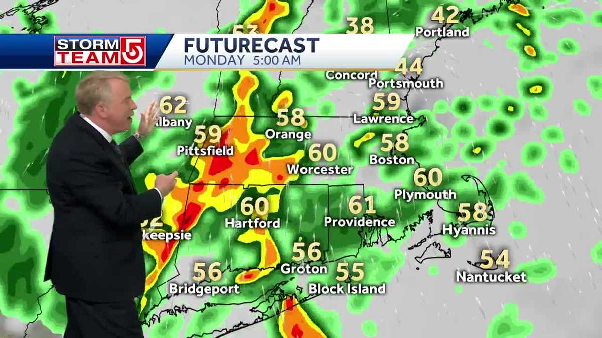 Video Timeline of Boston Marathon rain storm