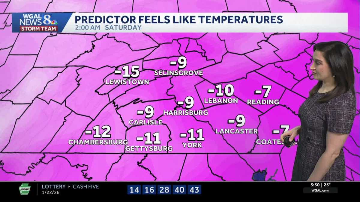 Sub-zero wind chills late this evening through Saturday morning