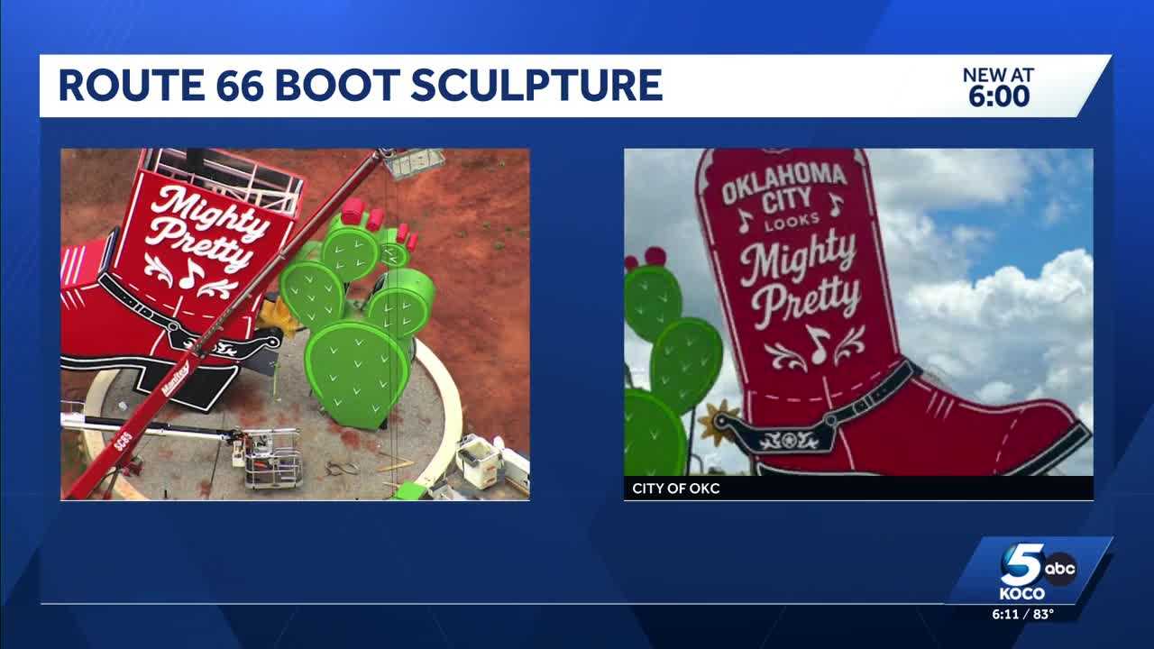 Route 66 turns 100 with cowboy boot sculpture in Oklahoma City