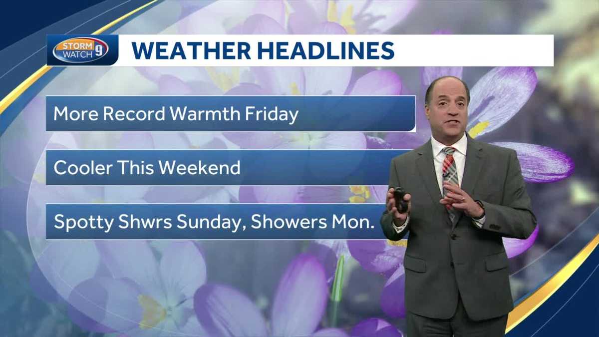 NH weather: More record warmth Friday before cooling down