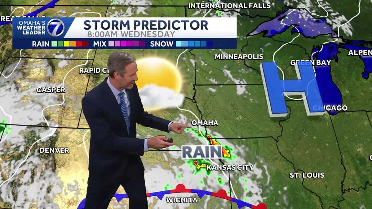 Chance for thunderstorms on Thursday in Omaha along with a cool down