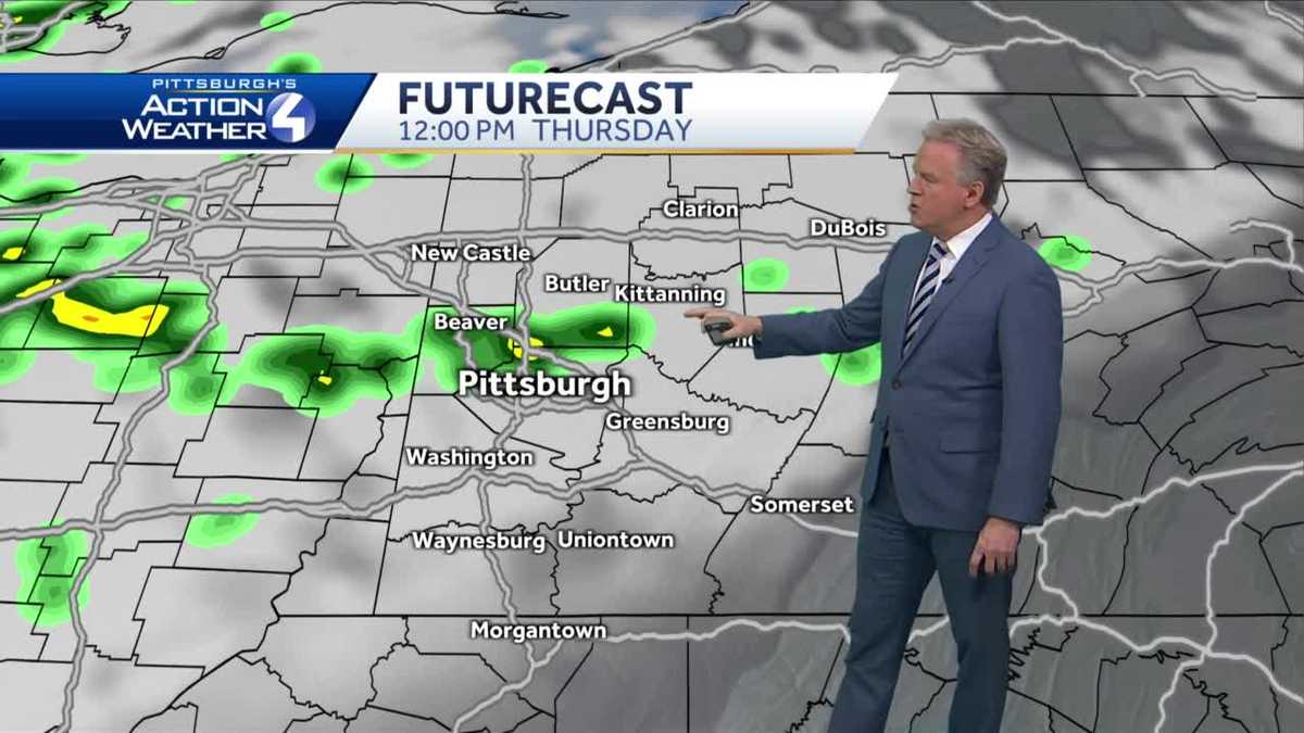 Warm on Thursday with isolated rain showers