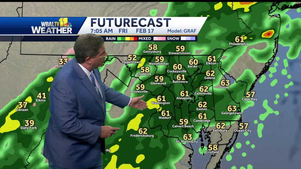 Warm over the next couple of days with steady rain