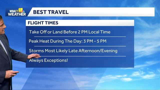 Weather Talk: Summer travelers can try to avoid late-day thunderstorms by flying early