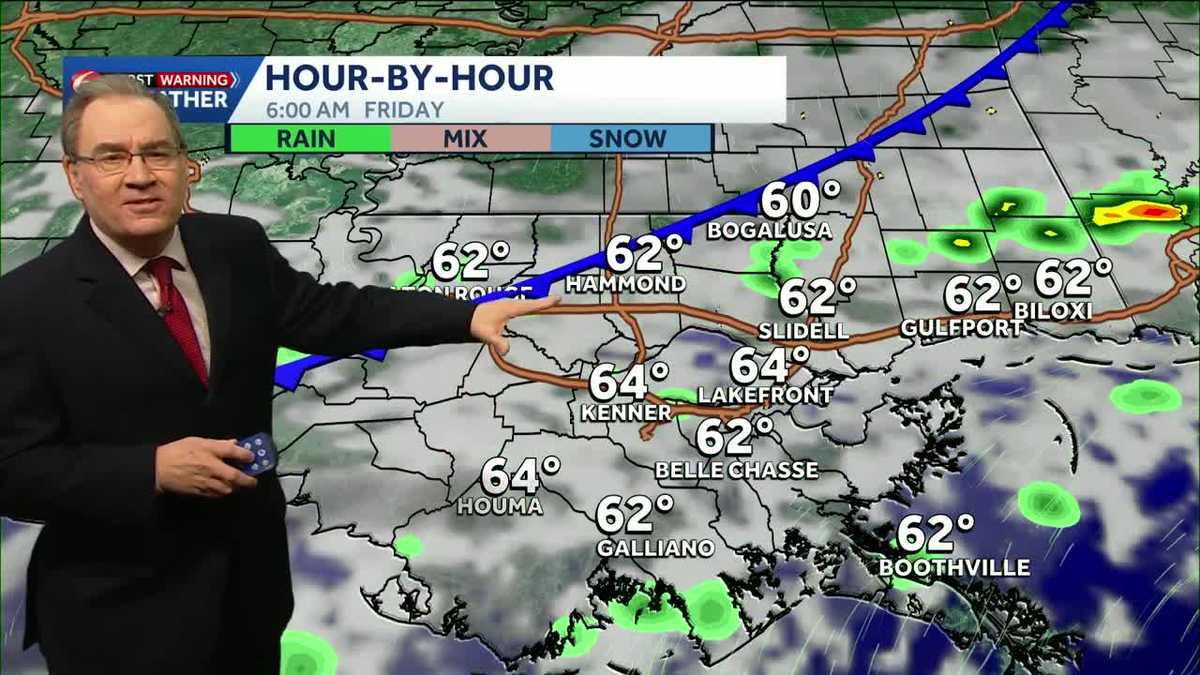 An approaching cold front brings some rain and weekend changes