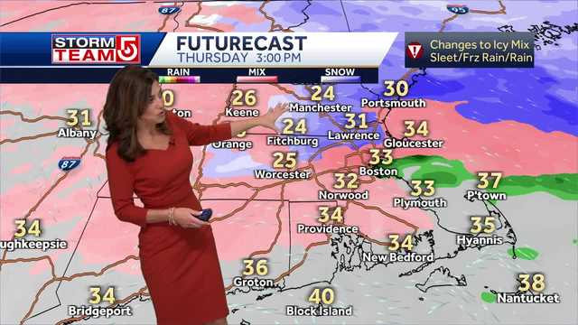 Video: Dry through sunrise before snow, sleet moves in