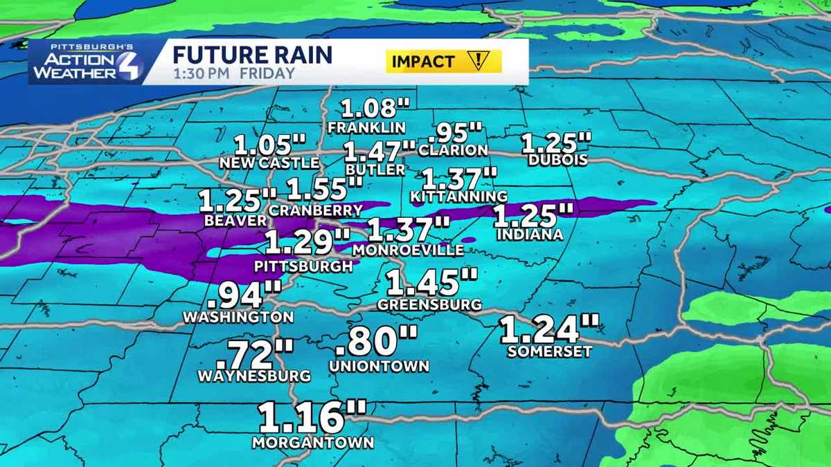 Impact Days: Thursday into Friday due to heavy rain in Western PA