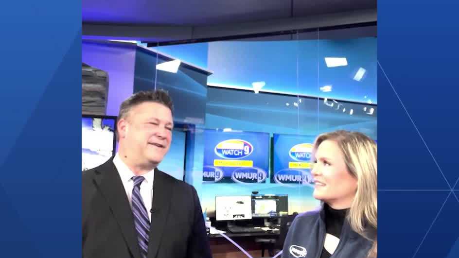 Alanna Flood gets advice from Kevin Skarupa as she prepares to run this year's marathon