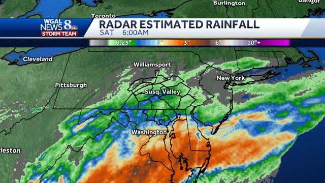 Saturday morning rain tapering to showers