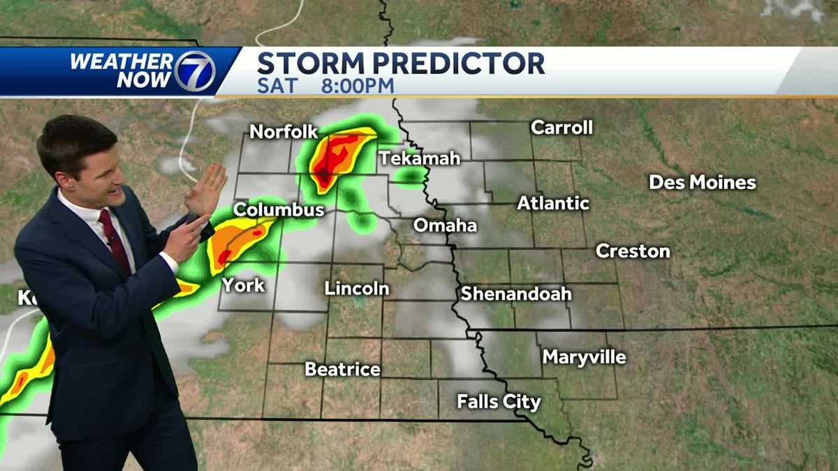 Scattered showers and storms possible Saturday evening