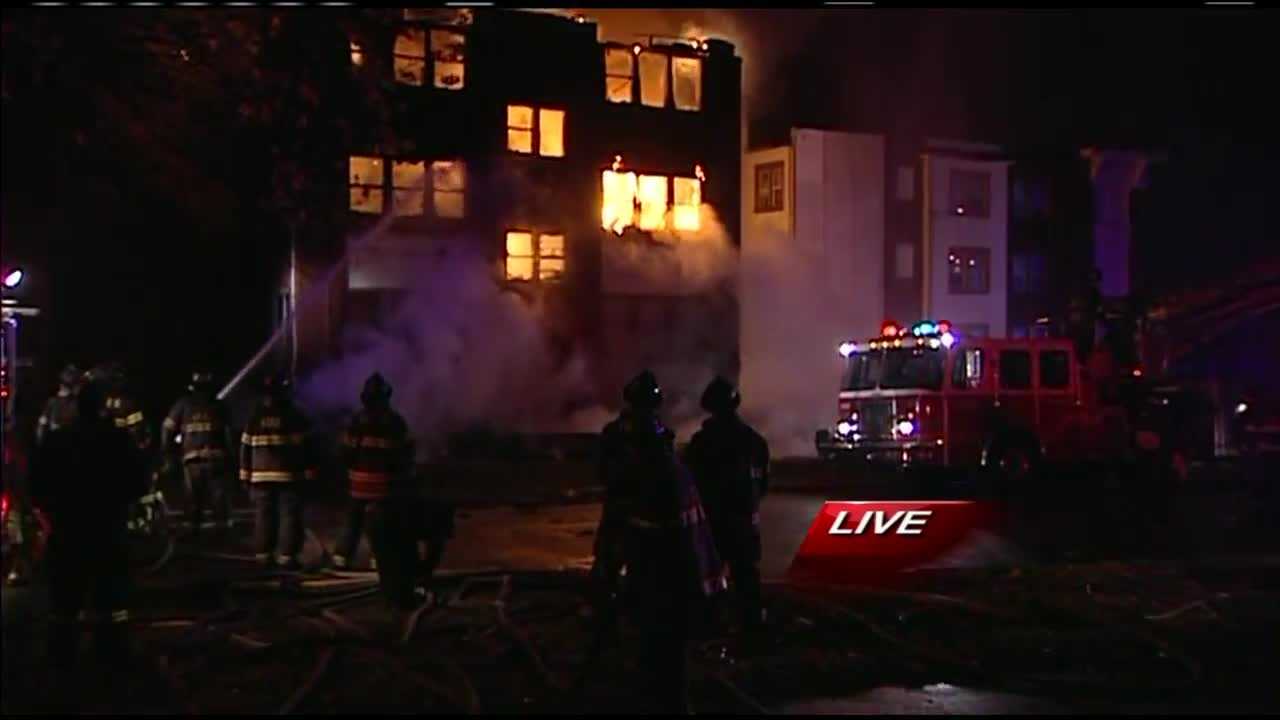 Crews Fighting Collapse At Burning Apartment Building