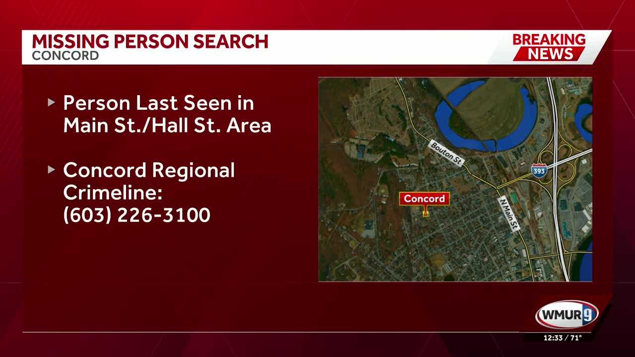 Police in Concord conduct search for unidentified missing person