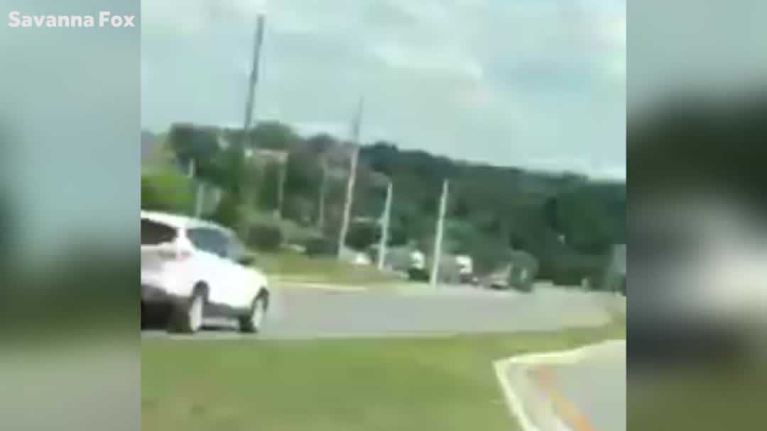 Shocking video shows SUV traveling wrong-way down busy road