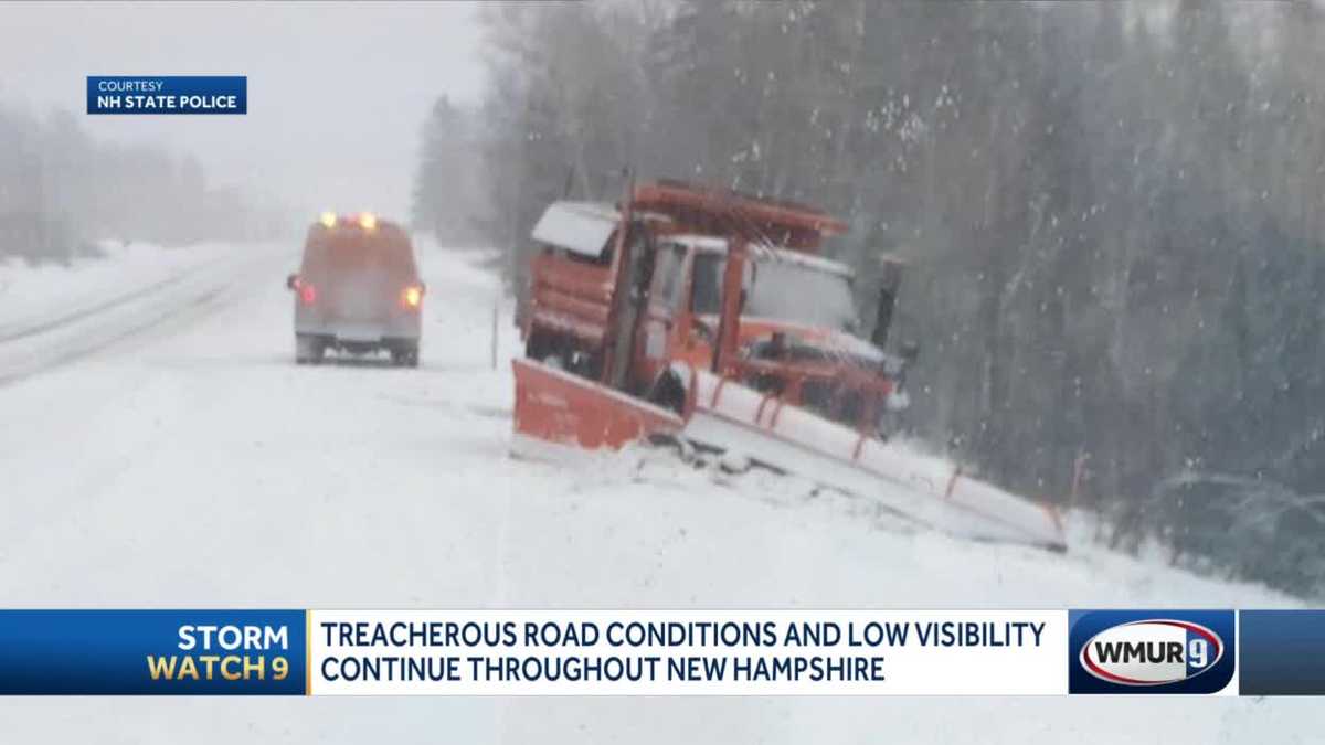 Treacherous road conditions, poor visibility as snow falls