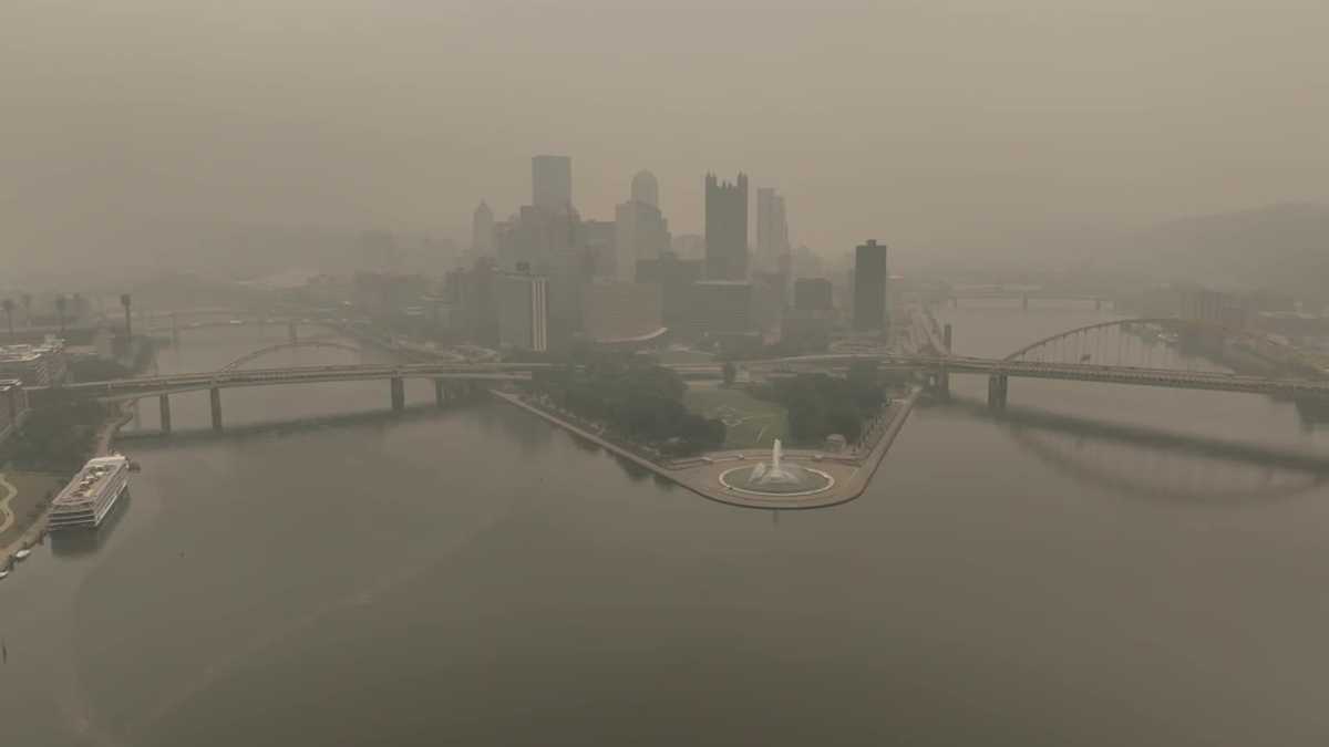 Video shows haze over Pittsburgh