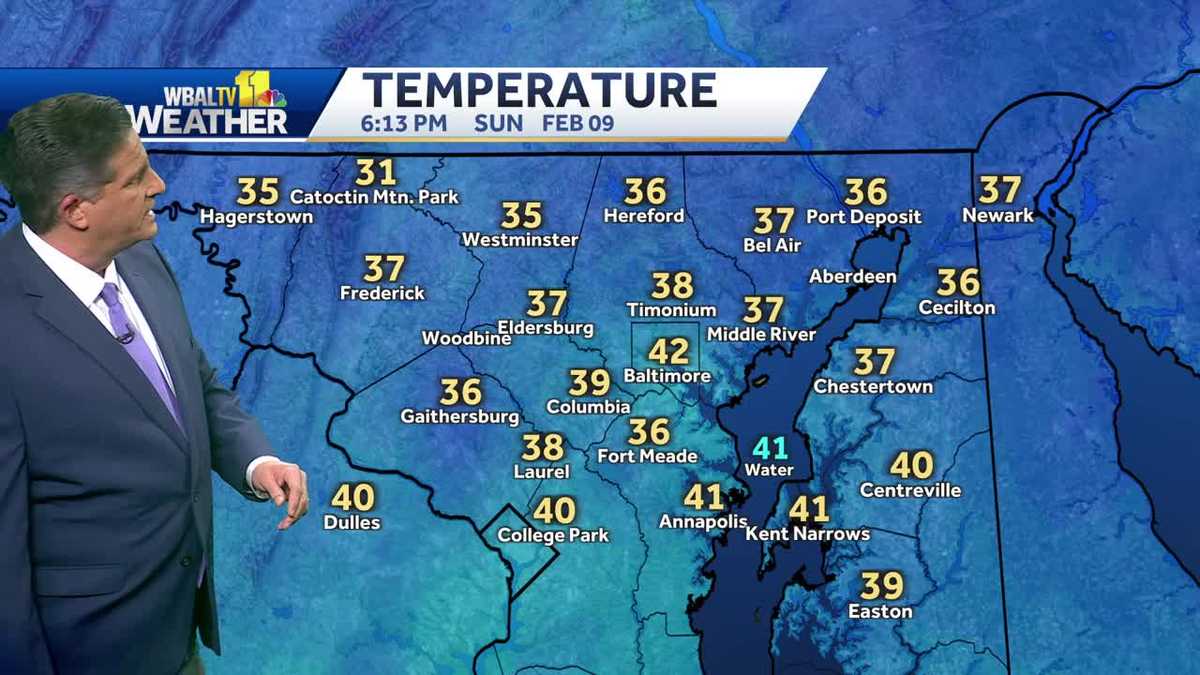 Clear skies Sunday night before a chilly Monday