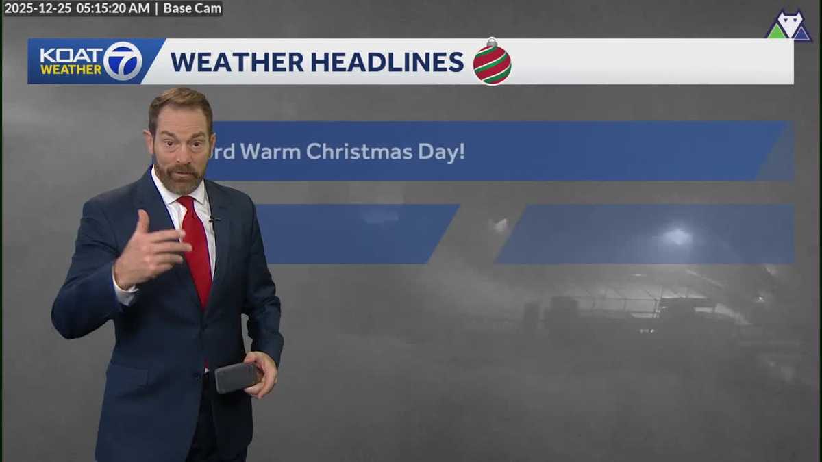 Couple showers around on this record warm Christmas Day