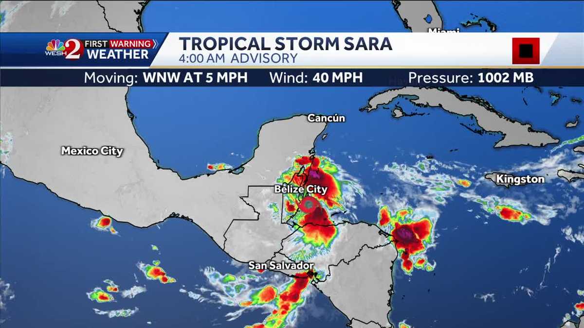 Tropical Storm Sara Projected path, spaghetti models, more