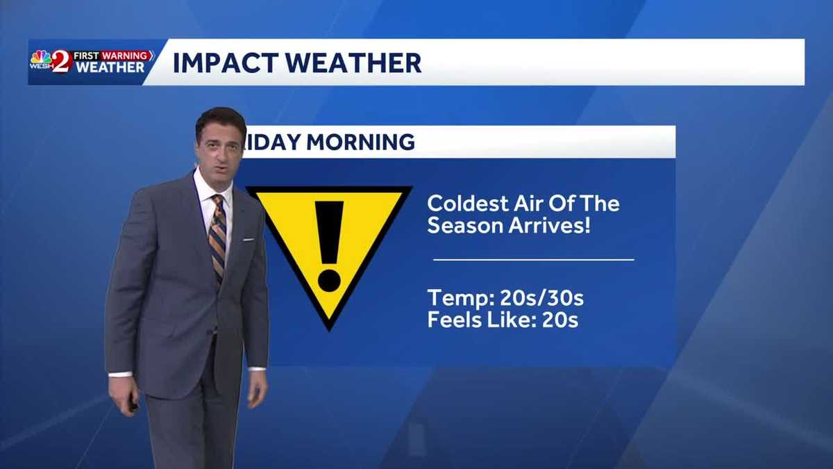 Coldest air of the season to arrive Friday morning. 1.12.26