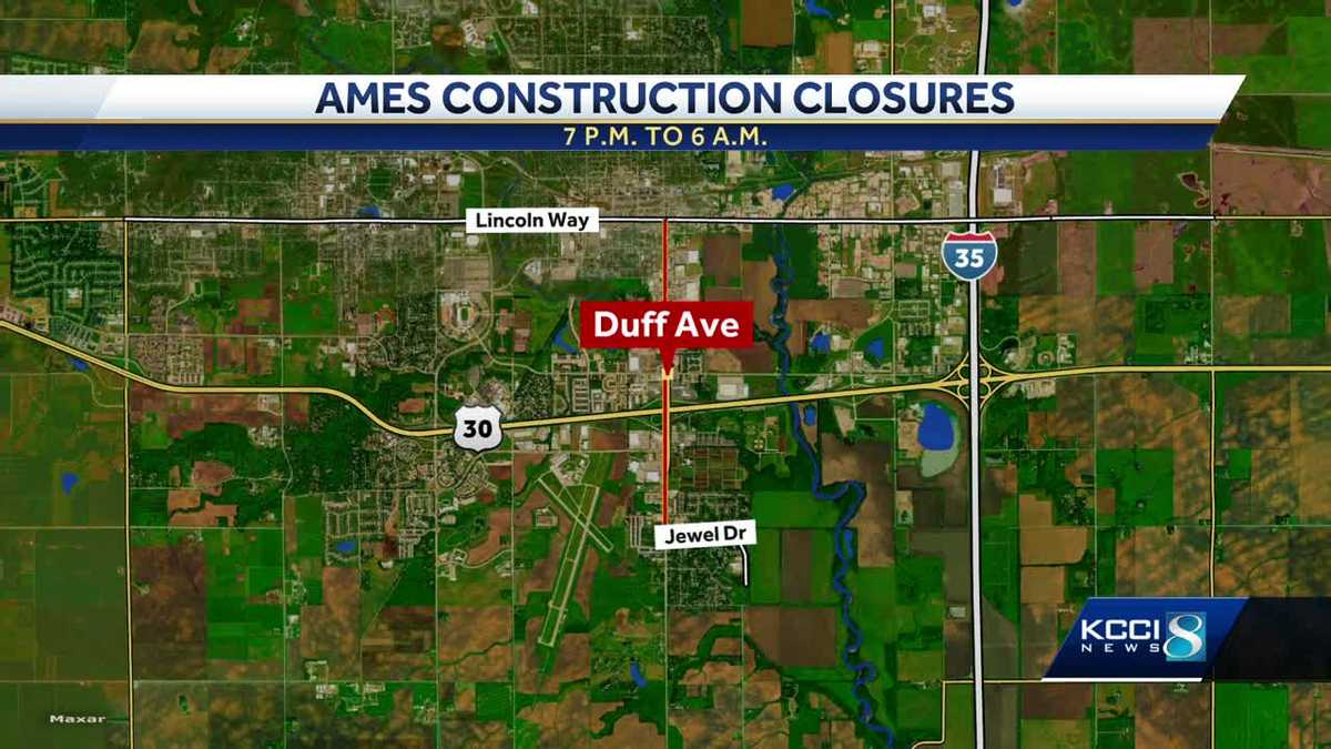 Ames road closures: South Duff facing overnight repairs