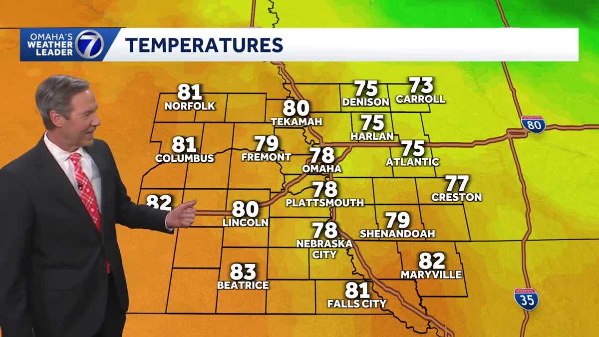 Spectacular weather this evening for Omaha and warm Friday