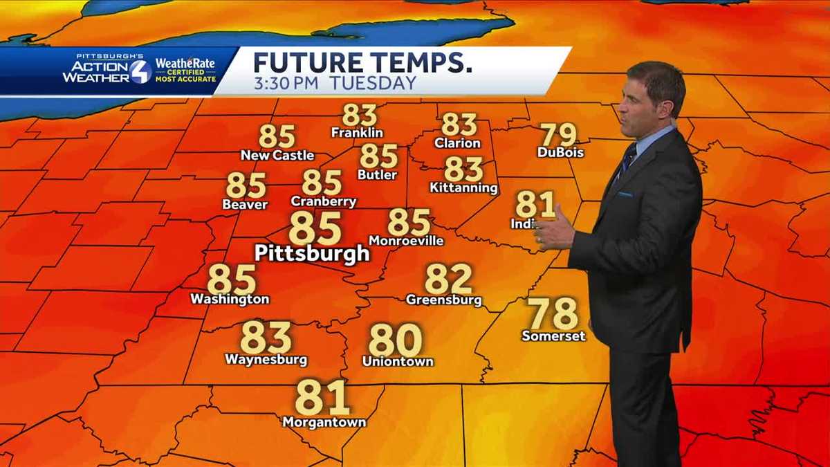 Pittsburgh weather Temperatures in the mid 80s and humid