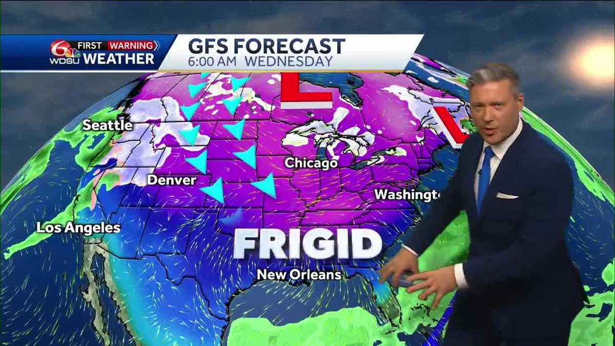 New Orleans forecast how cold will it be low temps this week