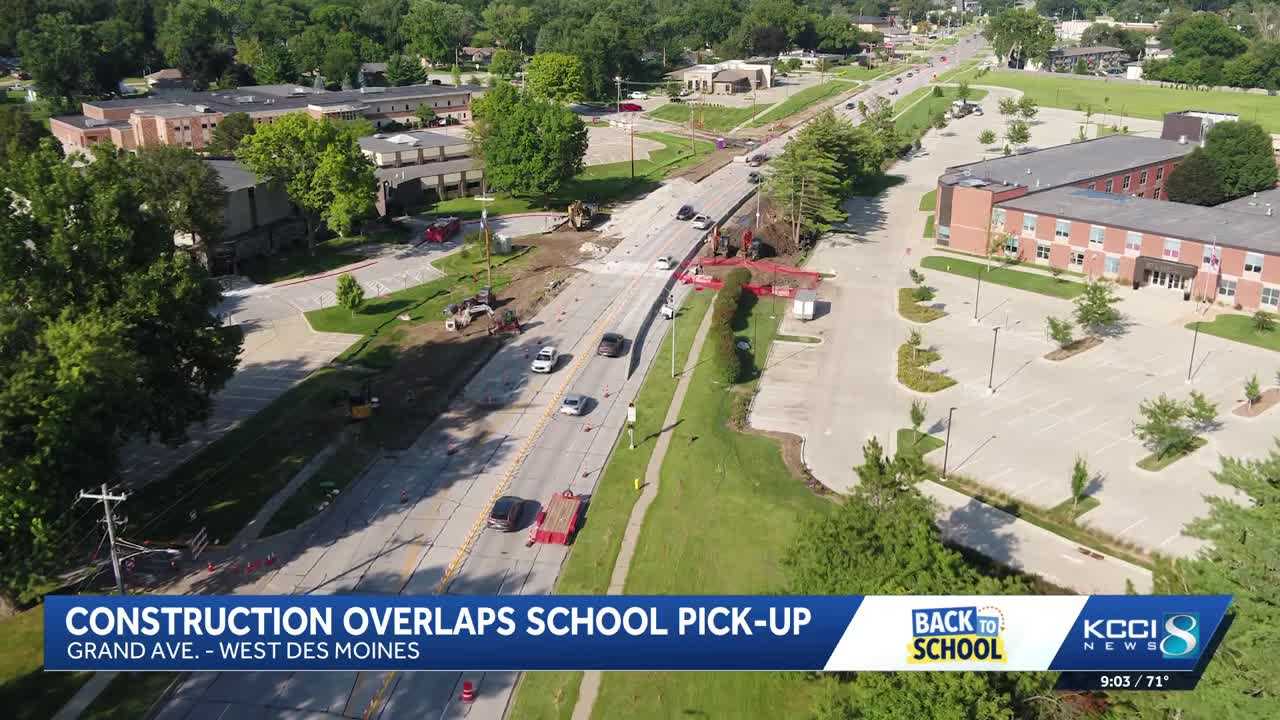 kcci.com - Pepper Purpura - Grand Avenue construction causes school traffic now for safer crossings later