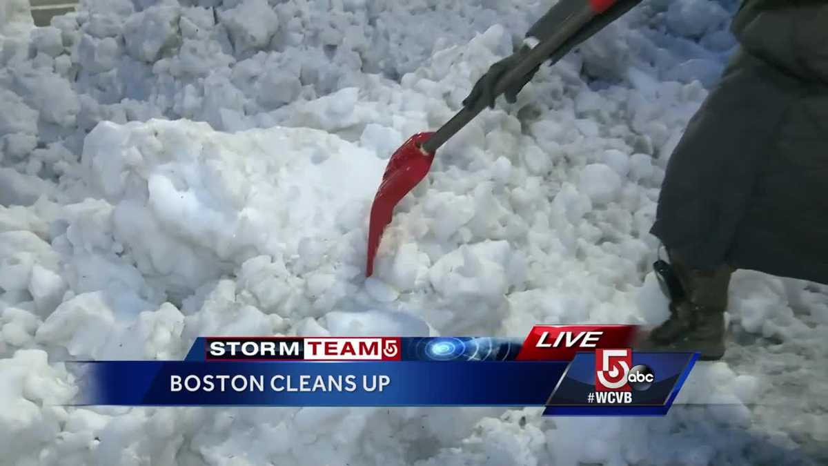 Snow freezes to concrete consistency