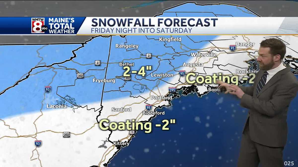 Another round of snow spreads across Maine overnight